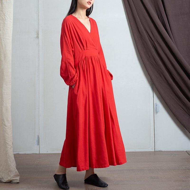 Empire Waist Cotton Linen Casual Dress | Zen