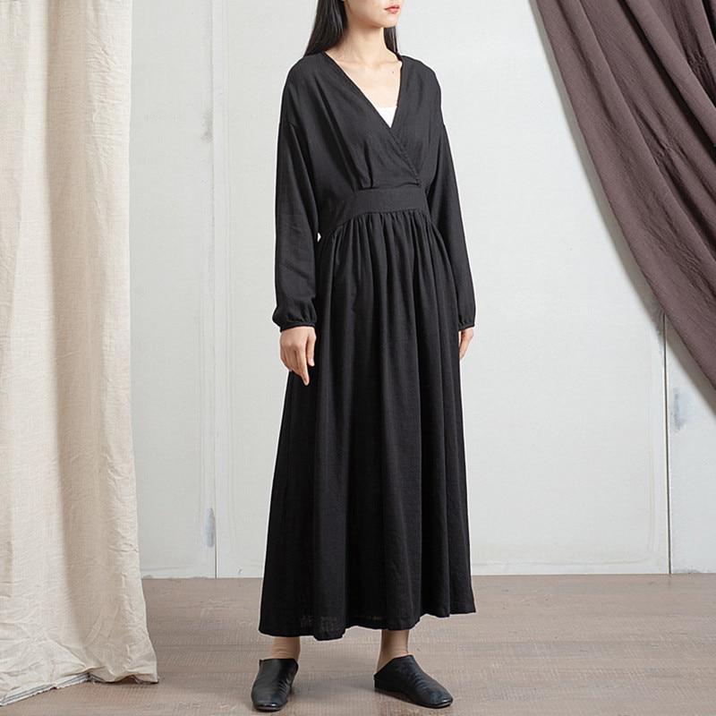 Empire Waist Cotton Linen Casual Dress | Zen