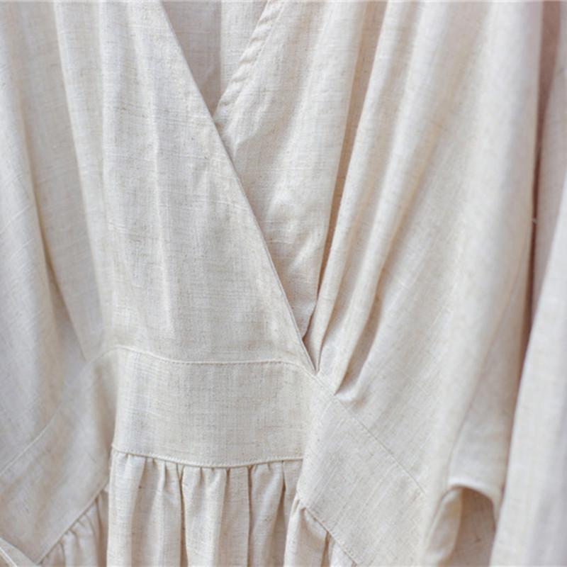Empire Waist Cotton Linen Casual Dress | Zen