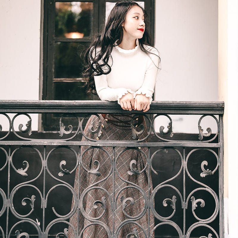 Literary Cinched High Waist Skirt + Top Set | OOTD