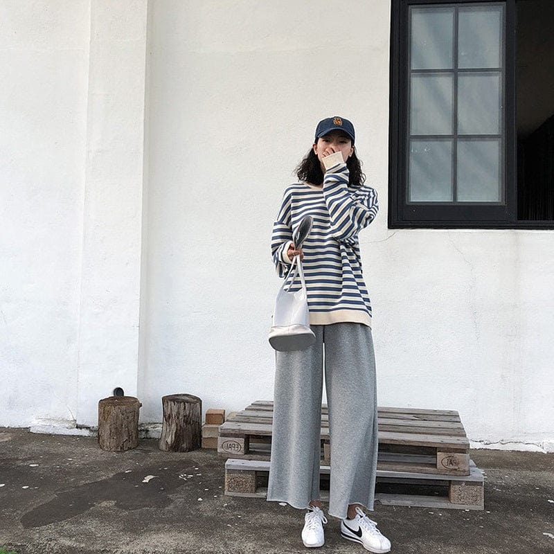 Kawaii Thin Striped Sweatshirt