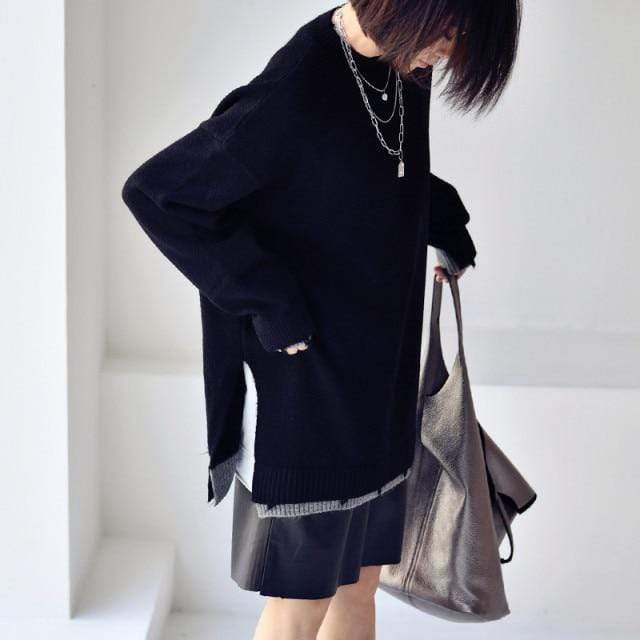 Hazel Contrast Color Sweater