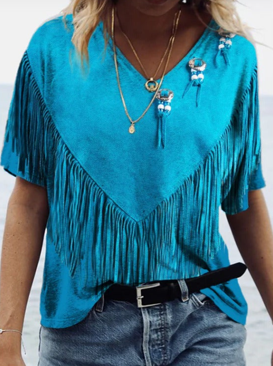 Sapphire Sheen Boho Chic Top