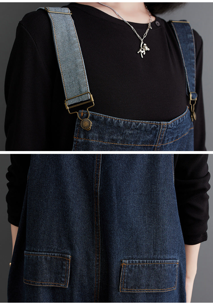 Ember Vogue Loose Denim Overalls