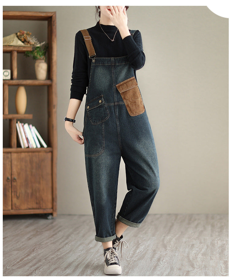 Stellar Lace Oversized Denim Overalls