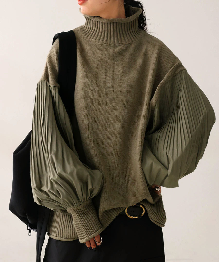 Classic Vest Pleated Sleeve Sweater