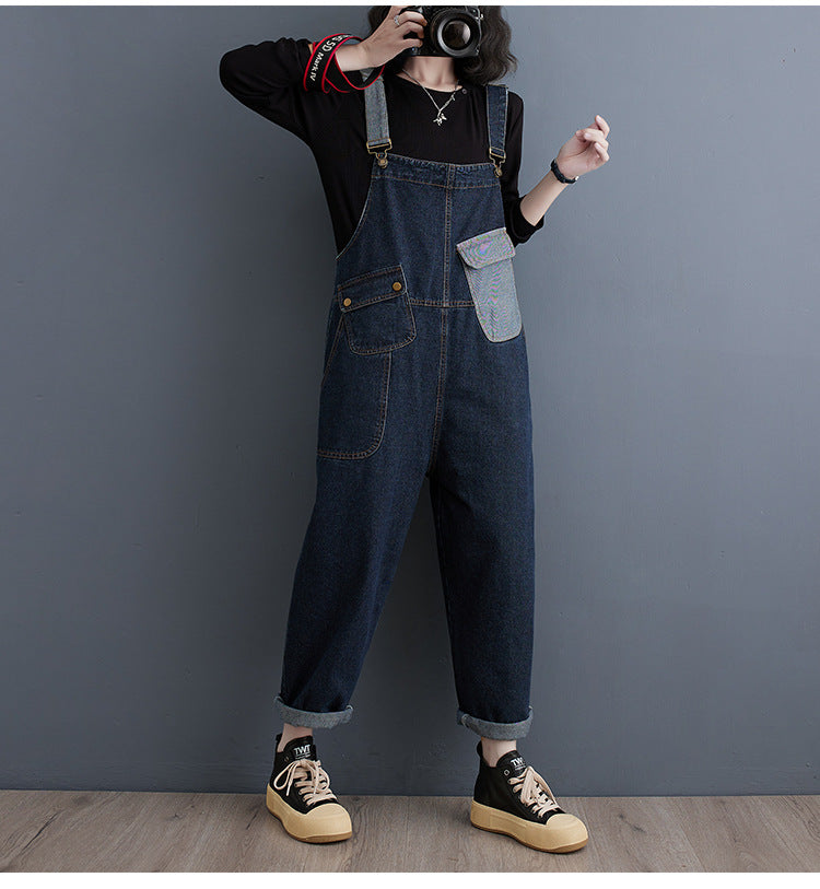 Ember Vogue Loose Denim Overalls