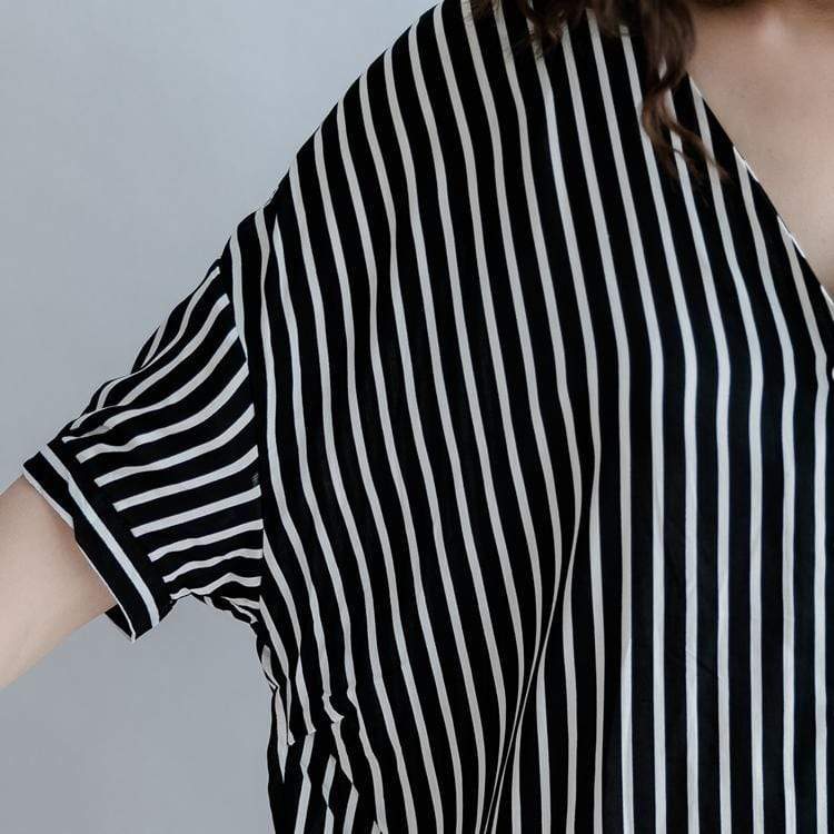 Black and White Striped Blouse