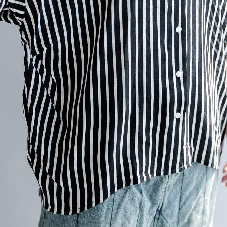 Black and White Striped Blouse