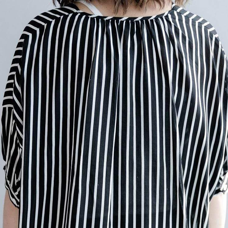 Black and White Striped Blouse