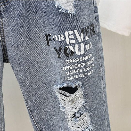 Oversized Distressed Boyfriend Jeans