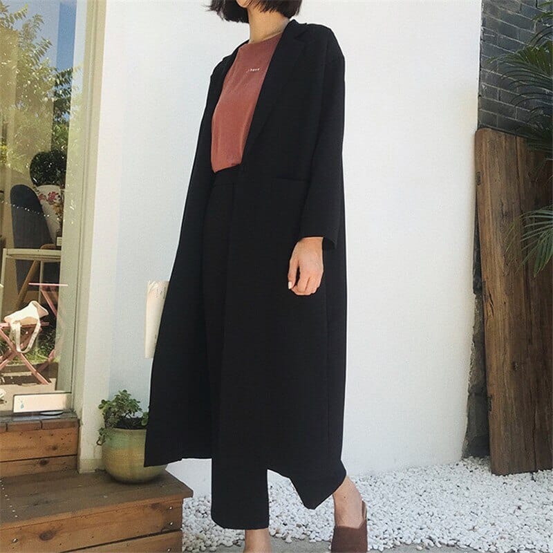 Casual Long Sleeve Trench Coat