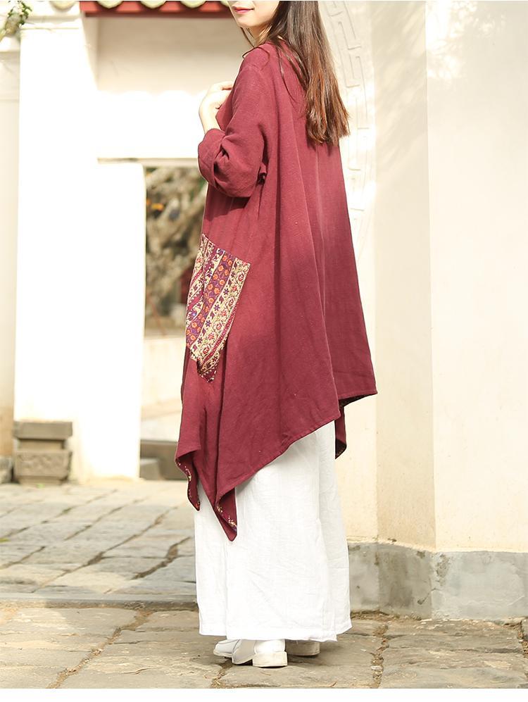 Chinese Style Draped Linen Shirt  | Zen