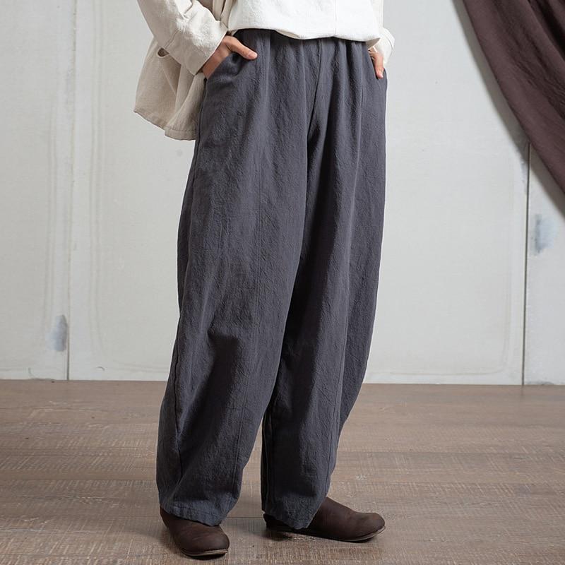 Japanese Zen Cotton Linen Palazzo Pants  | Zen