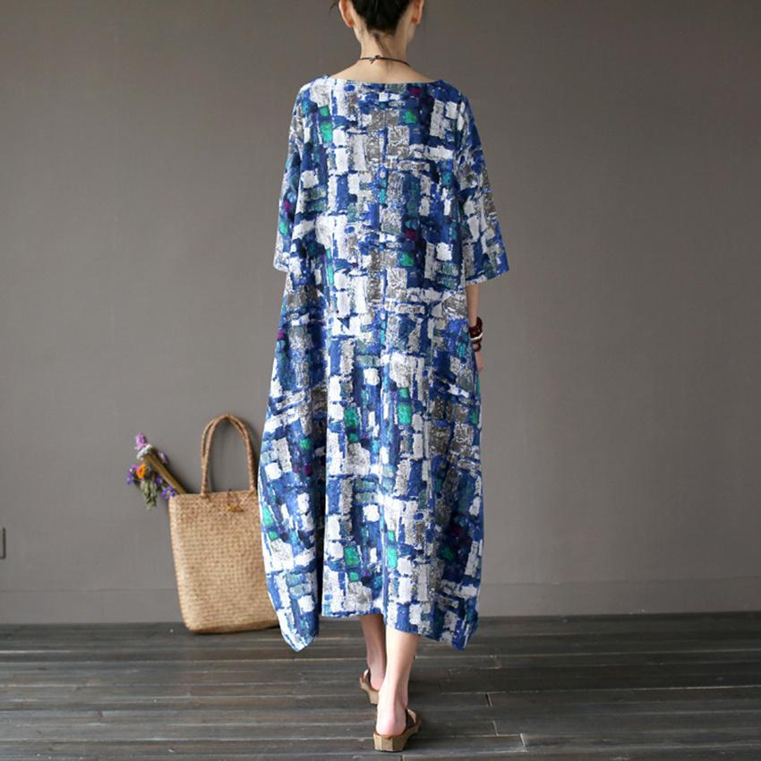 Art Inspired Cotton and Linen Maxi Dress