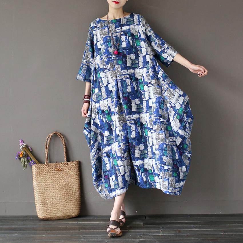 Art Inspired Cotton and Linen Maxi Dress