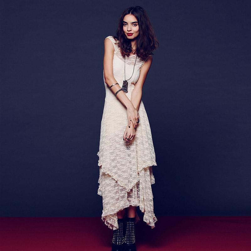 Layered Irregular Lace Bohemian Dress