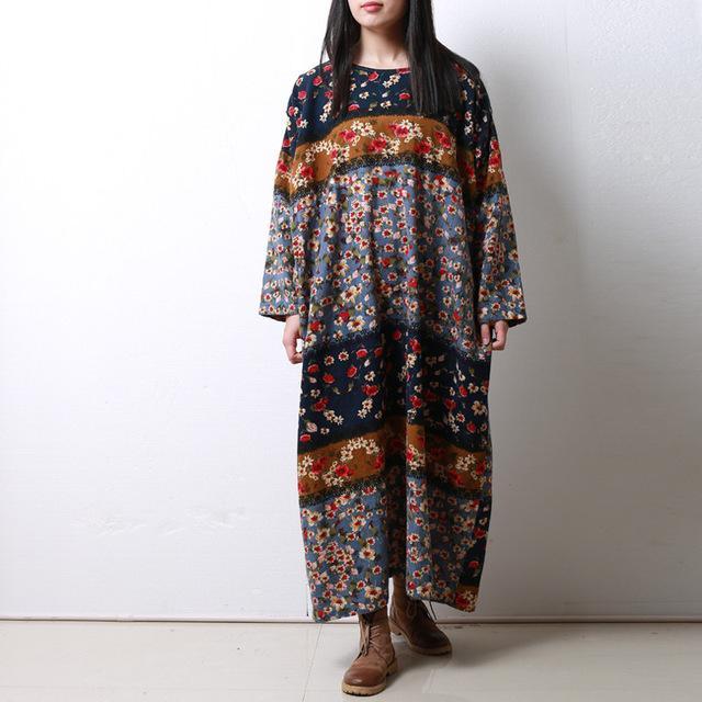 Long Sleeve Floral Patchwork Robe