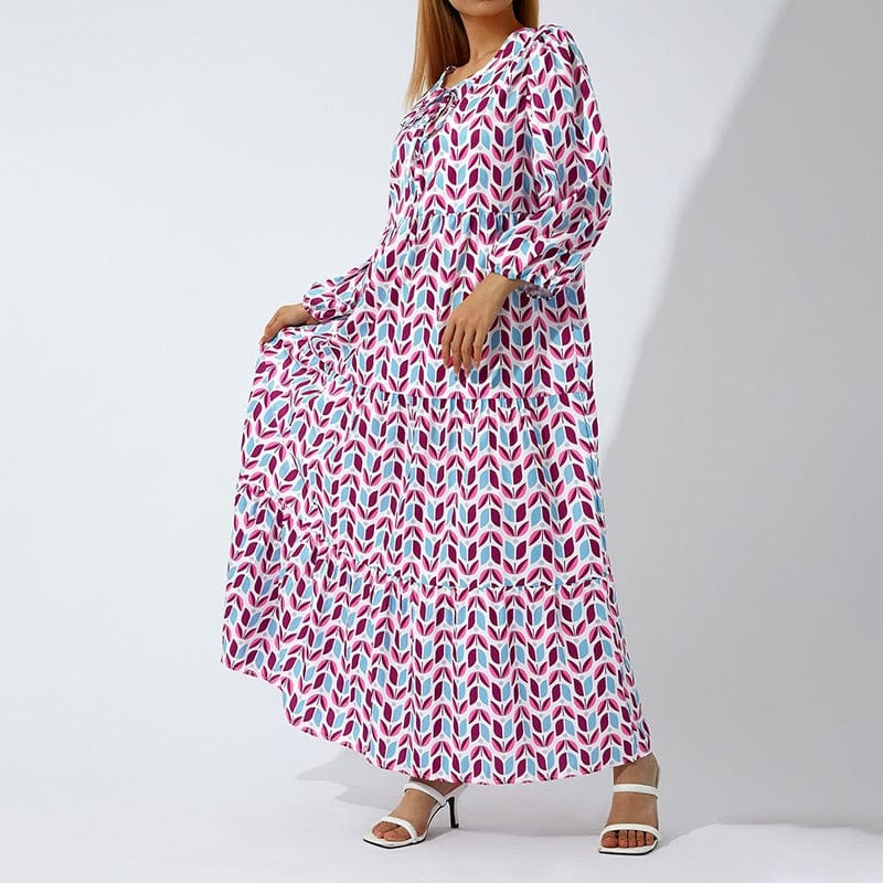 Nathaly Boho Puff Sleeves Dress