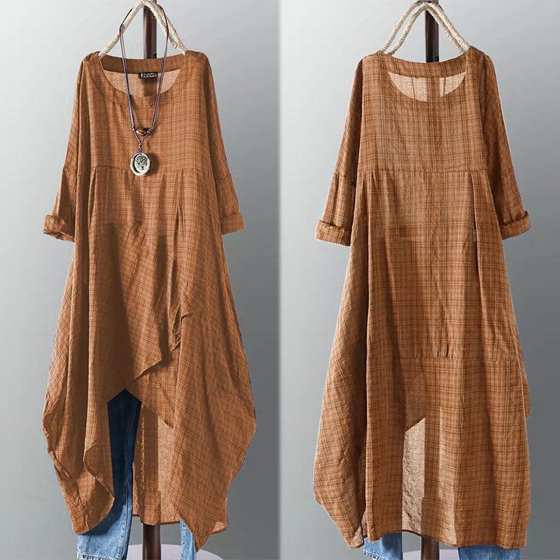 Casual Long Sleeve Asymmetrical Shirt Dress