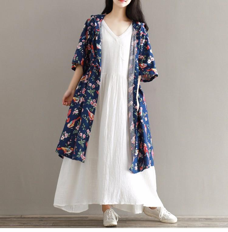 Empire Cotton and Linen Maxi Dress