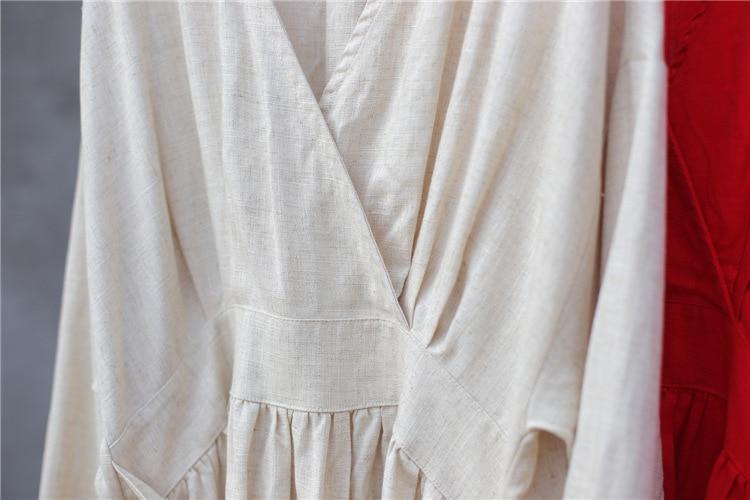 Empire Waist Cotton Linen Casual Dress  | Zen