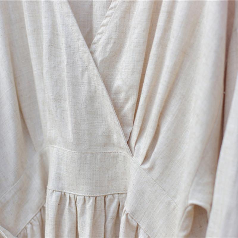 Empire Waist Cotton Linen Casual Dress  | Zen