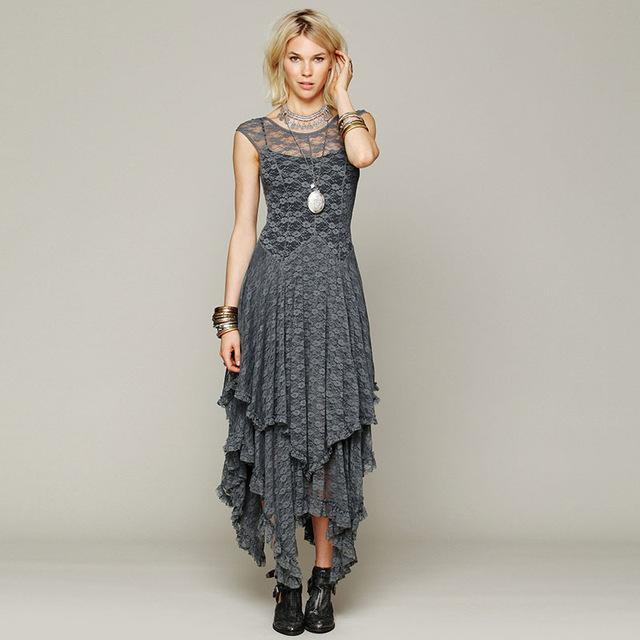 Layered Irregular Lace Bohemian Dress