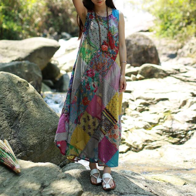 Sweet Dreams Patchwork Hippie Dress