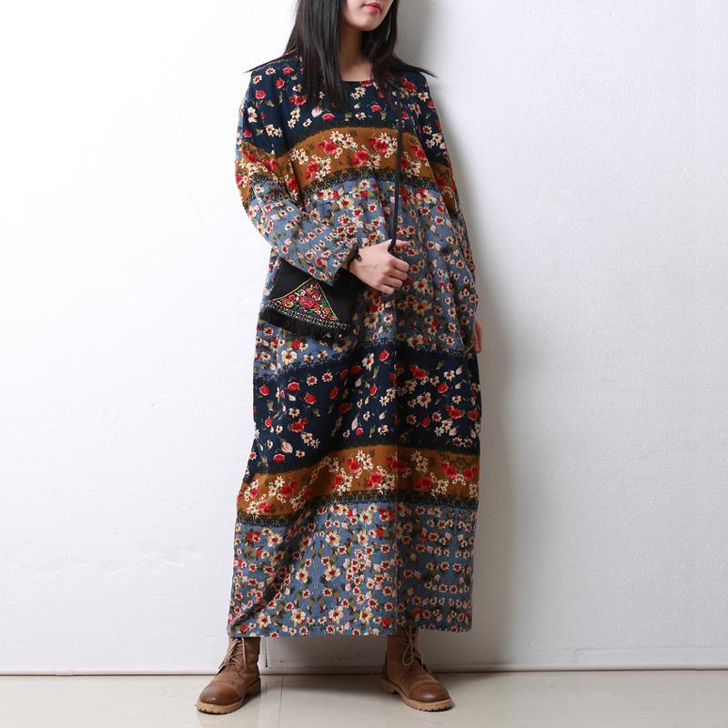 Long Sleeve Floral Patchwork Robe