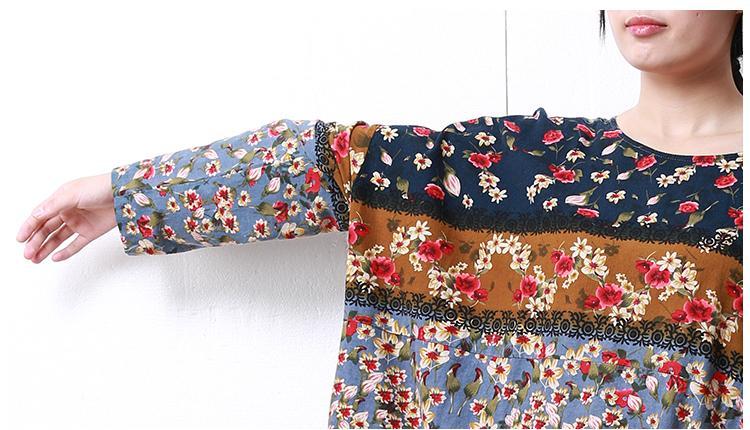 Long Sleeve Floral Patchwork Robe