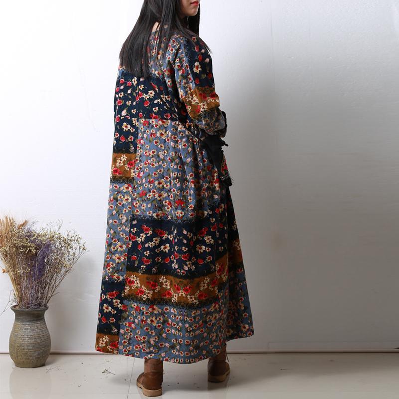 Long Sleeve Floral Patchwork Robe