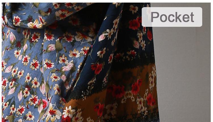 Long Sleeve Floral Patchwork Robe