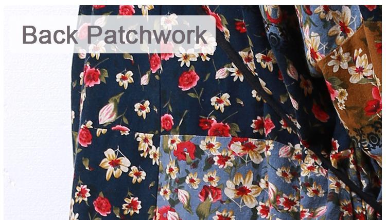 Long Sleeve Floral Patchwork Robe