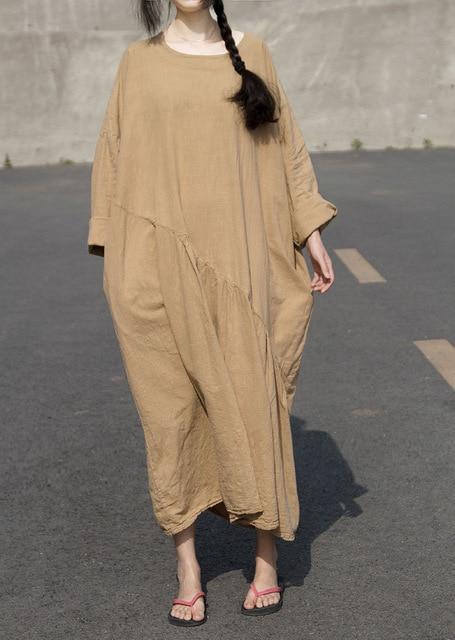 Long Sleeve Oversized Linen Maxi Dress | Lotus