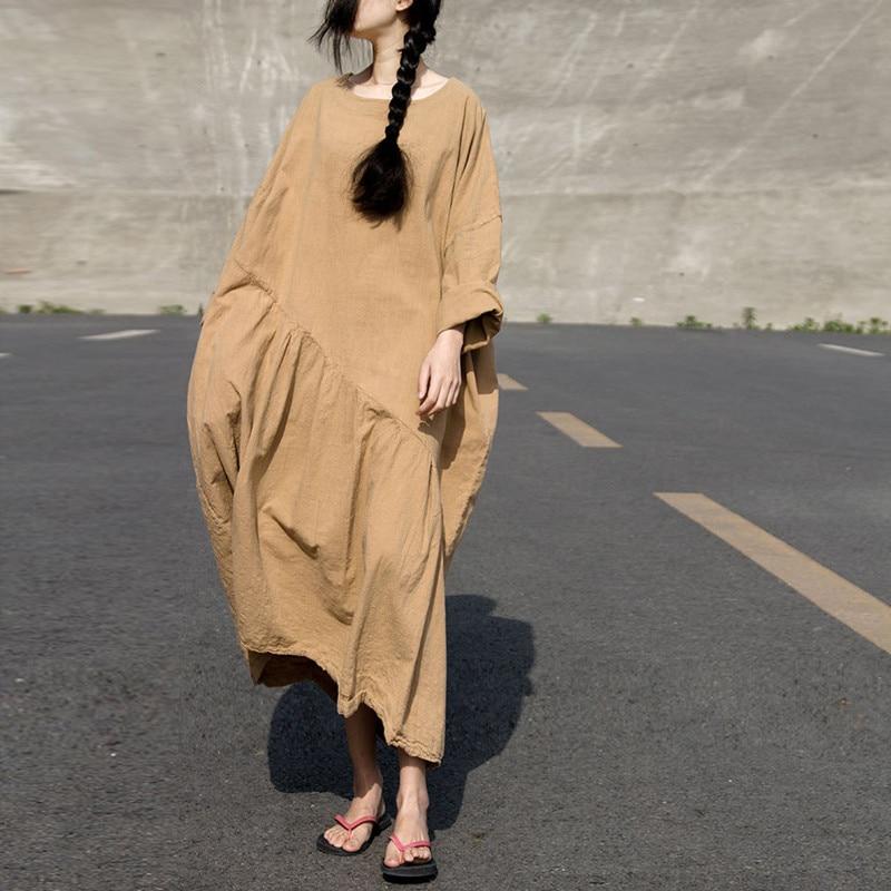 Long Sleeve Oversized Linen Maxi Dress | Lotus