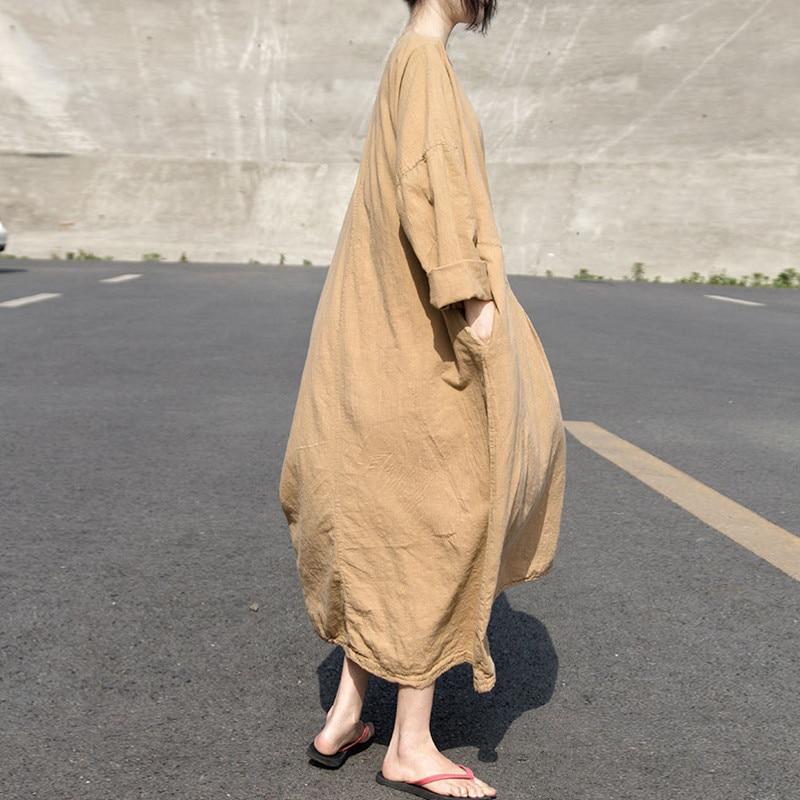 Long Sleeve Oversized Linen Maxi Dress | Lotus