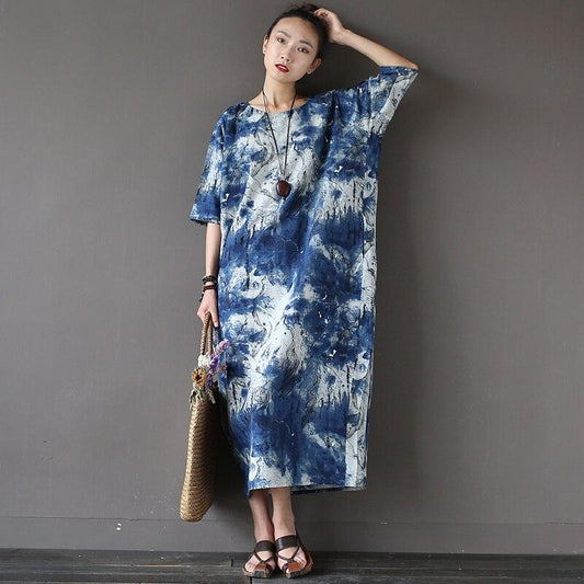 Tie Dye Ink Abstract Dress