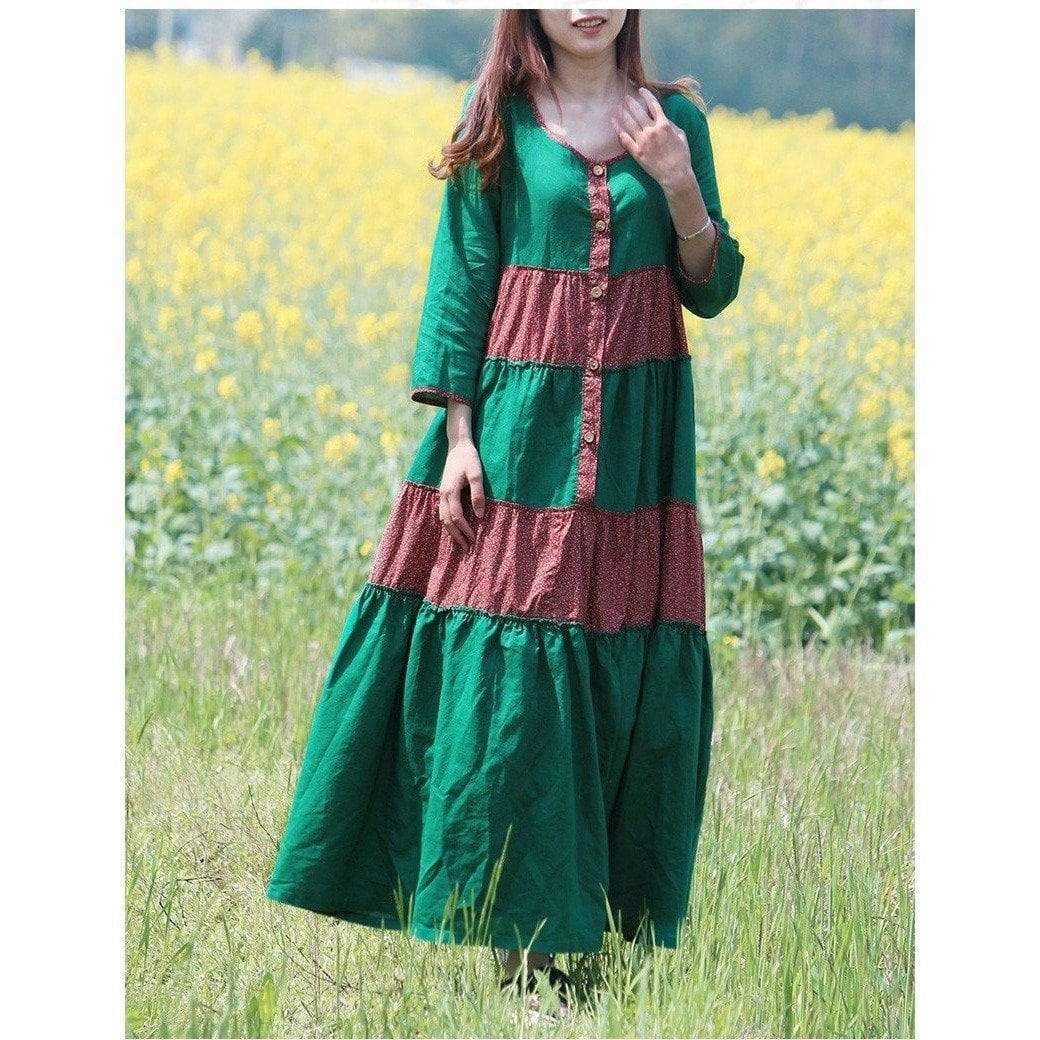 Franfreluche Bohemian Hippie Dress