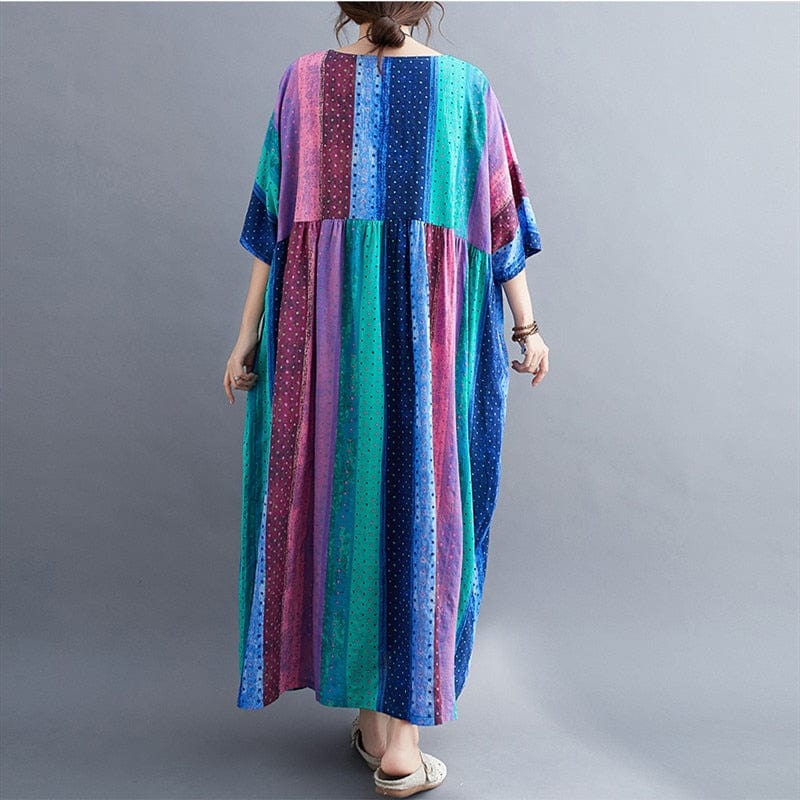 Oversized Watercolour Striped Dress