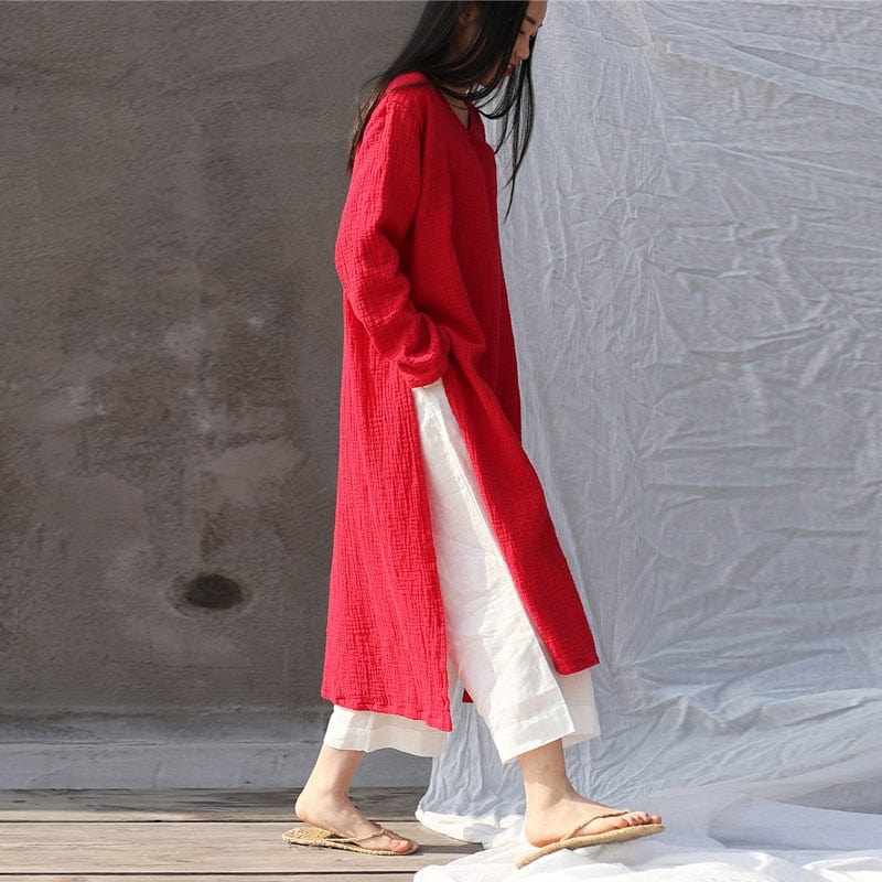 Oversized Cotton Linen Tunic Dress | Zen