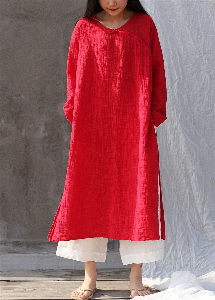 Oversized Cotton Linen Tunic Dress | Zen