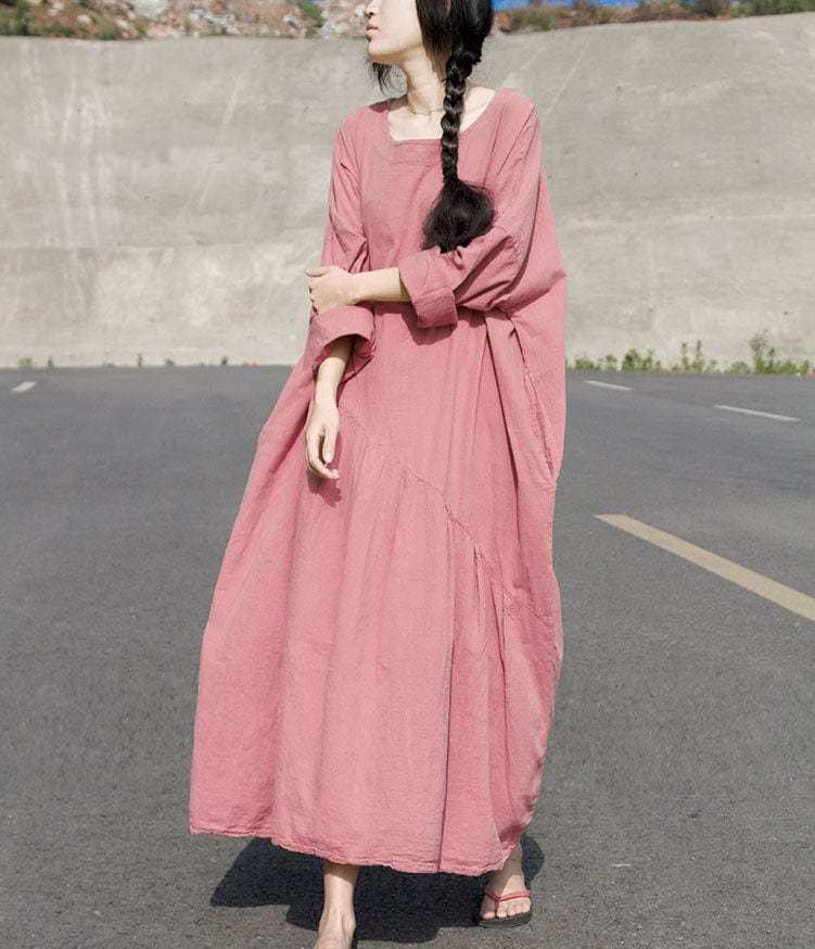 Long Sleeve Oversized Linen Maxi Dress | Lotus