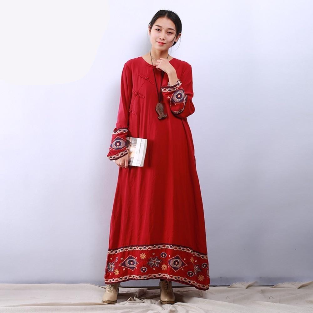 Floral Embroidered Chinese Dress