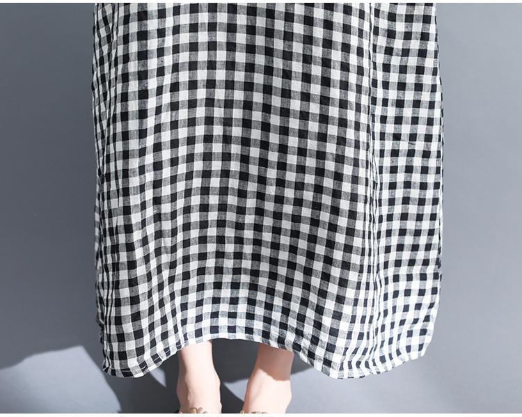 Scottish Valley Black and White Plaid Dress