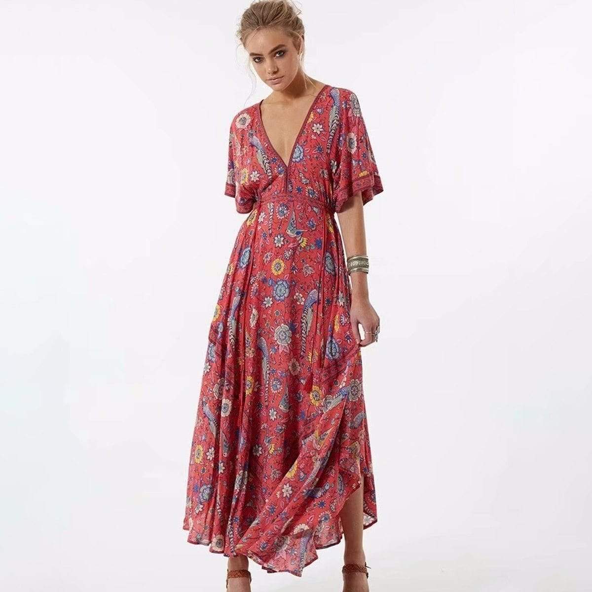 Starshine Floral Hippie Maxi Dress