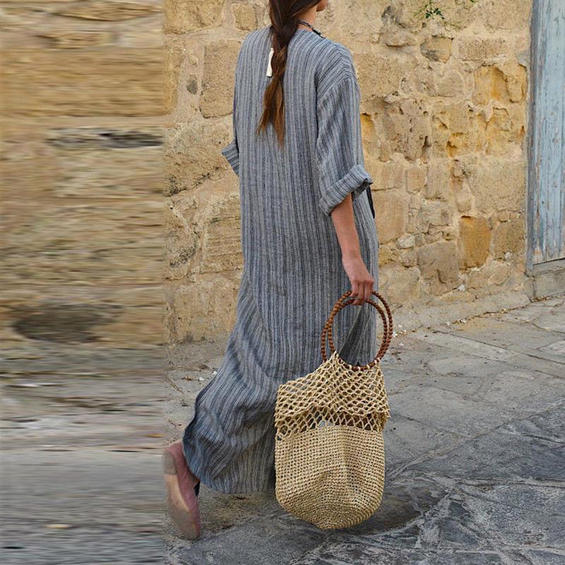 Striped Oversized Maxi Dress  | Zen