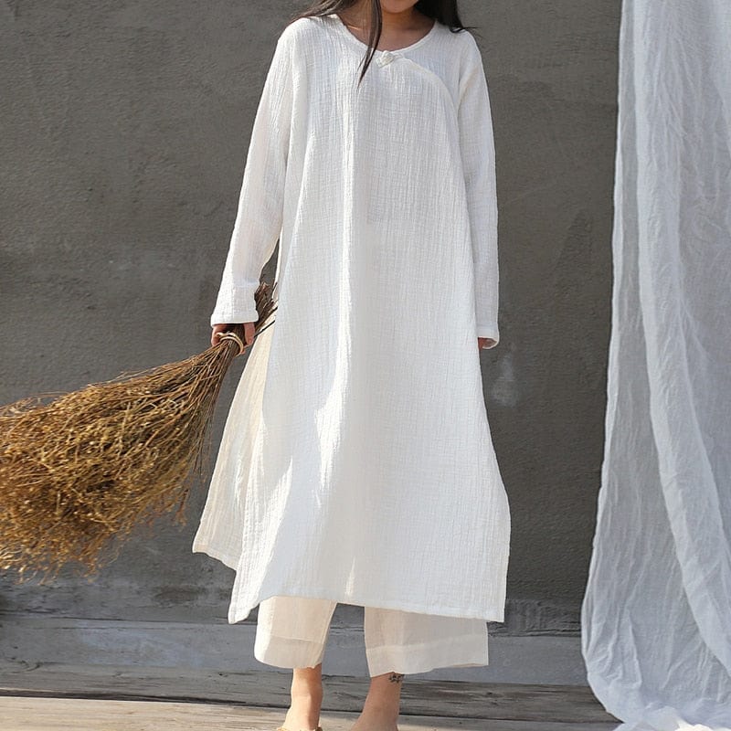 Oversized Cotton Linen Tunic Dress | Zen