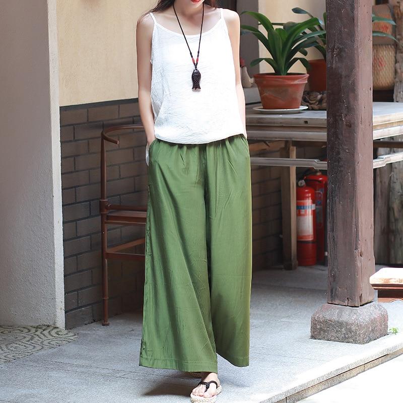 Elastic Waist Wide Leg Palazzo Pants  | Zen