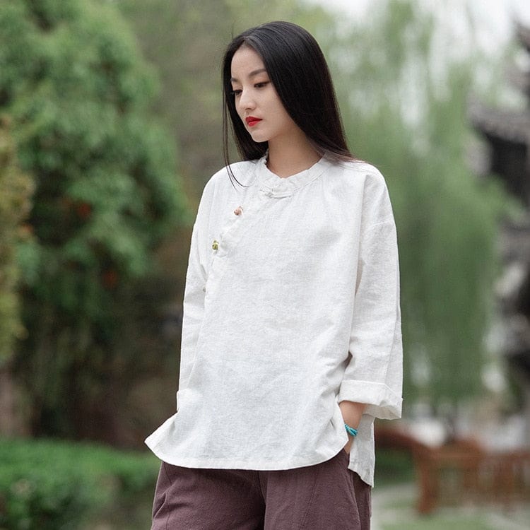 Mandarin Linen Shirt | Zen